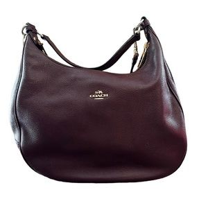 Coach Dark Purple Soft Leather Shoulder Purse